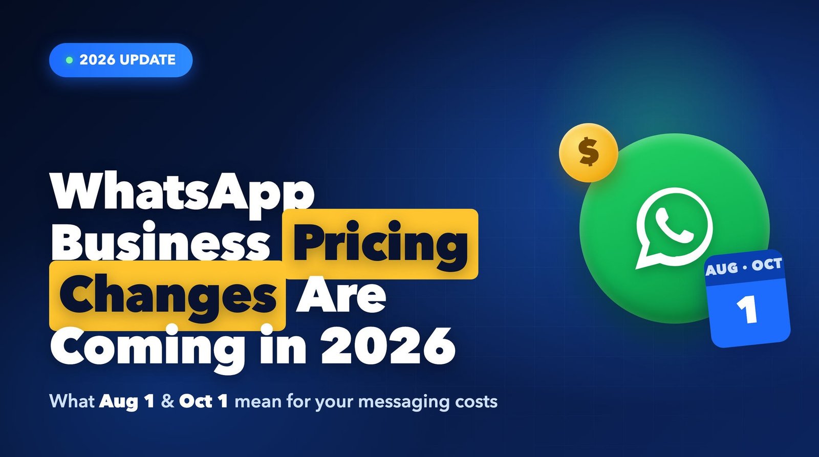WhatsApp Business Pricing Changes 2026: What Aug 1 & Oct 1 Mean